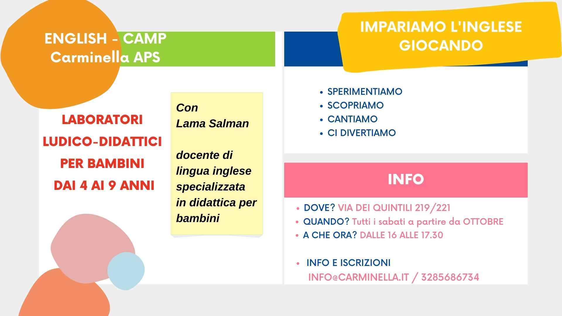 LABORATORI LUDICO DIDATTICI LINGUA INGLESE