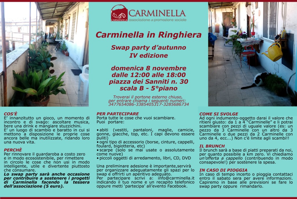 Carminella in Ringhiera Swap party d’autunno- IV edizione