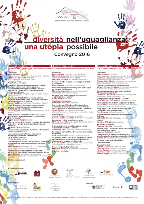 Convegno 2016 “Diversita’ nell’uguaglianza: una utopia possibile”